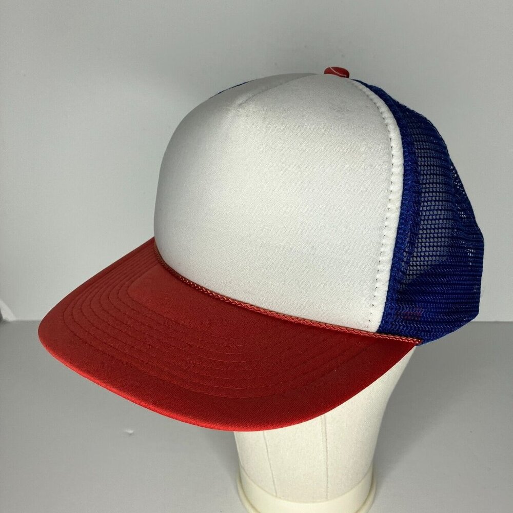 Vintage Red White Blue Mesh Snapback Hat